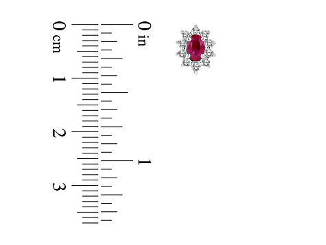 0.70ctw Ruby and Diamond Earrings in 14k White Gold