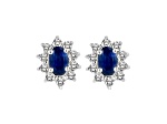 0.70ctw Sapphire and Diamond Earrings in 14k White Gold