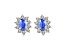 1.00ctw Tanzanite and Diamond Earrings in 14k White Gold