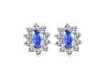 1.00ctw Tanzanite and Diamond Earrings in 14k White Gold