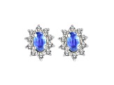 1.00ctw Tanzanite and Diamond Earrings in 14k White Gold