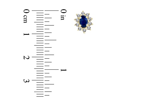1.00ctw Sapphire and Diamond Earrings in 14k Yellow Gold