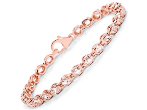 Pink Morganite 18K Rose Gold Over Sterling Silver Tennis Bracelet 3.75ctw