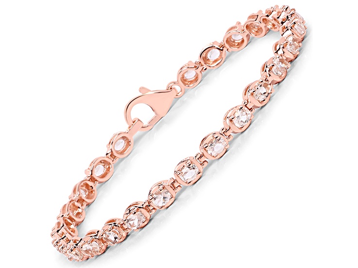 Pink Morganite 18K Rose Gold Over Sterling Silver Tennis Bracelet 3.75 ct