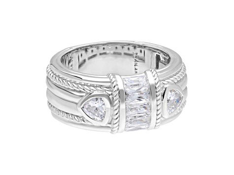 Judith Ripka 1.90ctw Bella Luce® Diamond Simulant Rhodium Over Sterling Silver Band Ring