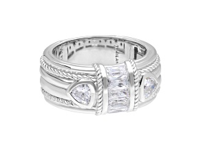 Judith Ripka 1.90ctw Bella Luce® Diamond Simulant Rhodium Over Sterling Silver Band Ring