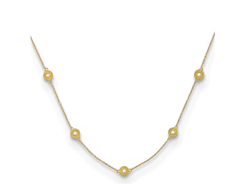 Picture of 14K Yellow Gold Diamond Circles 16 Inch with 2 Inch Extension Necklace