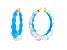 14K Yellow Gold Over Sterling Silver Acrylic and Hand Painted Enamel Bamboo Illusion Hoops in Fiji