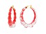 14K Yellow Gold Over Sterling Silver Acrylic and Enamel Bamboo Illusion Hoops in Watermelon