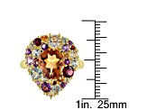 Citrine and Diamond Accent 18k Yellow Gold Over Sterling Silver Cocktail Ring 4.80ctw