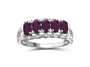 Red Ruby Rhodium Over Sterling Silver Ring 1.63ctw