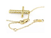 White Lab-Grown Diamond 14k Yellow Gold Cross Pendant With Chain 0.33ctw