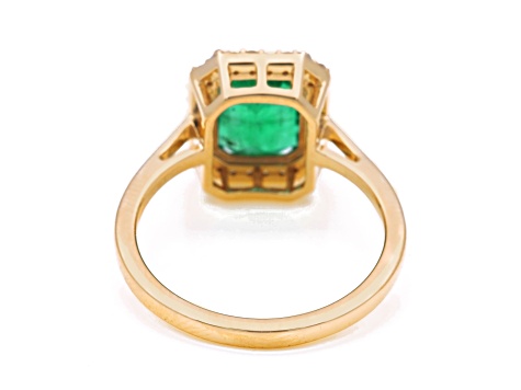 2.43 Ctw Emerald With 0.16 Ctw White Diamond Ring in 14K YG