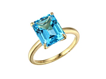 Picture of Swiss Blue Topaz 18k Yellow Gold Over Sterling Silver Ring