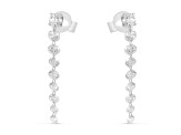 14K White Gold Dashing Diamond Dangle Earrings, 1.70 ctw.