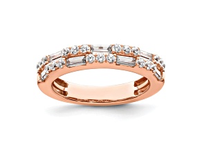 14K Rose Gold Diamond Wedding Band 1.01ctw