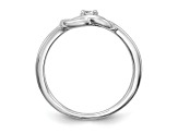 Rhodium Over 14K White Gold First Promise Diamond Promise/Engagement Ring 0.11ctw