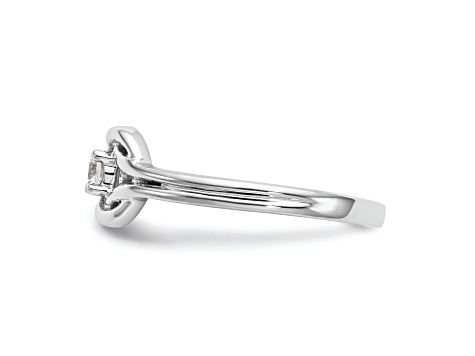 Rhodium Over 14K White Gold First Promise Diamond Promise/Engagement Ring 0.11ctw