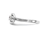 Rhodium Over 14K White Gold First Promise Diamond Promise/Engagement Ring 0.11ctw