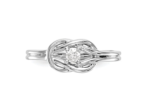 Rhodium Over 14K White Gold First Promise Diamond Promise/Engagement Ring 0.11ctw