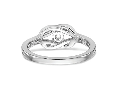 Rhodium Over 14K White Gold First Promise Diamond Promise/Engagement Ring 0.11ctw