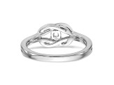 Rhodium Over 14K White Gold First Promise Diamond Promise/Engagement Ring 0.11ctw