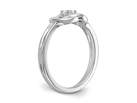 Rhodium Over 14K White Gold First Promise Diamond Promise/Engagement Ring 0.11ctw