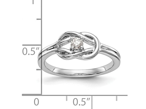 Rhodium Over 14K White Gold First Promise Diamond Promise/Engagement Ring 0.11ctw