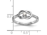 Rhodium Over 14K White Gold First Promise Diamond Promise/Engagement Ring 0.11ctw