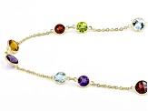 Multi-Gem 14k Yellow Gold 18" Necklace 18.53ctw