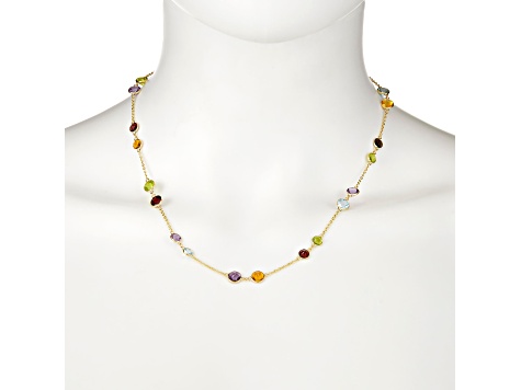 Multi-Gem 14k Yellow Gold 18" Necklace 18.53ctw