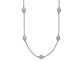 Picture of 14K White Gold Diamond Circles 16 Inch with 2 Inch Extension Necklace