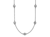 14K White Gold Diamond Circles 16 Inch with 2 Inch Extension Necklace