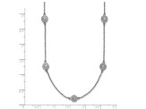 14K White Gold Diamond Circles 16 Inch with 2 Inch Extension Necklace