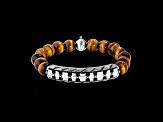 Star Wars™ Fine Jewelry The Wookiee Tigers Eye Shamballa Bead Rhodium Over Silver Mens Bracelet