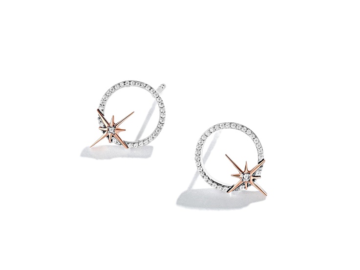 Star Wars™ Fine Jewelry Guardians Of Light Diamond Rhodium Over Silver With 10k Rose Gold Earrings