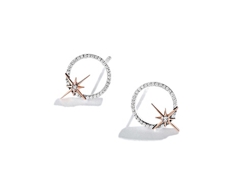 Star Wars™ Fine Jewelry Guardians Of Light Diamond Rhodium Over Silver With 10k Rose Gold Earrings