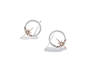 Star Wars™ Fine Jewelry Guardians Of Light Diamond Rhodium Over Silver With 10k Rose Gold Earrings