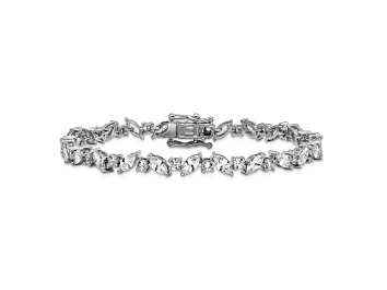 Picture of Rhodium Over Sterling Silver Polished Fancy Marquise Cubic Zirconia Bracelet
