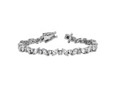 Rhodium Over Sterling Silver Polished Fancy Marquise Cubic Zirconia Bracelet