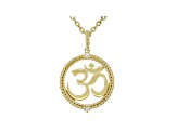 Judith Ripka 14k Gold Clad Om Necklace with White Topaz Accents