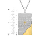Yellow Ion-Plated Stainless Steel IP Lord's Prayer Tablet Pendant With Chain