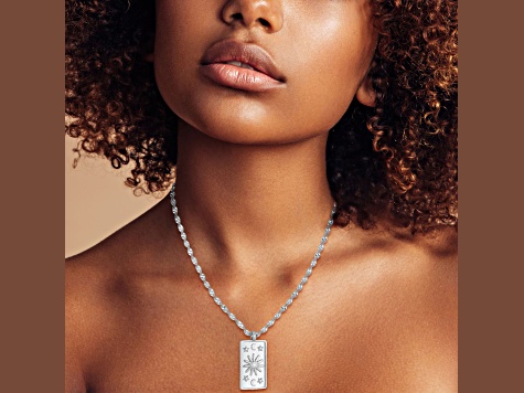 Rachel Zoe Rhodium Over Brass Cubic Zirconia Celestial Tag