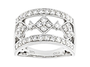White Lab-Grown Diamond F-G VS-SI Rhodium Over Sterling Silver Ring 1.00ctw