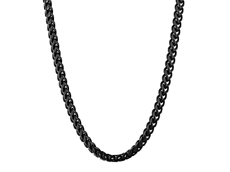 Ion-Plated Stainless Steel 3MM Black Franco Link Chain