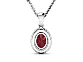 1.50ctw 14K White Gold Ruby and White Diamond Pendant with 18 inch Cable Chain