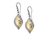 Silver Treasures by Samuel B. Sterling Silver with 18K Yellow Gold Marquise Shape Earrings