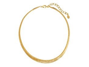 1928 Jewelry Gold Tone Base Metal Omega Mesh Collar Necklace 18"Adj.