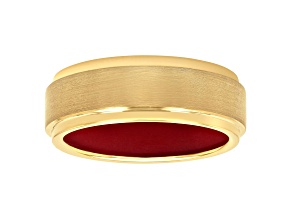Tungsten Comfort™ Tungsten and Silicone Brushed Center Band in Yellow Finish
