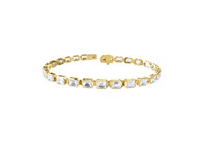 White Lab-Grown Diamond EF VVS-VS 18k Yellow Gold Over Sterling Silver Tennis Bracelet 10.00ctw